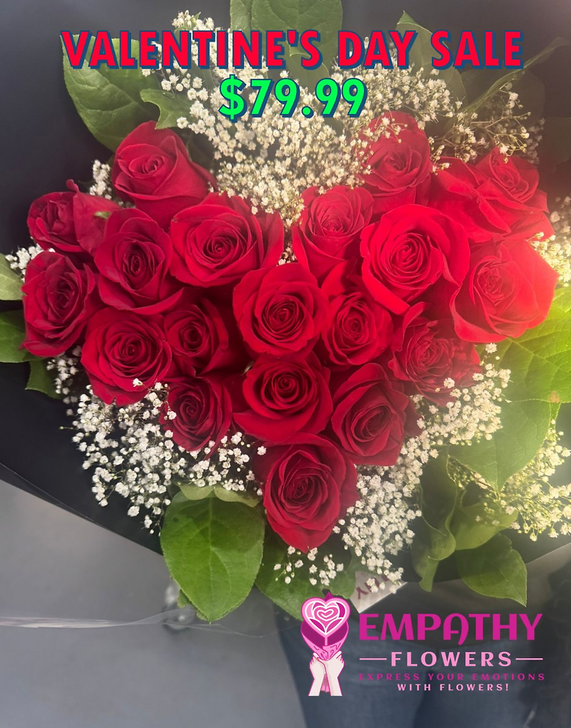 Heart Shaped Red Rose Bouquet